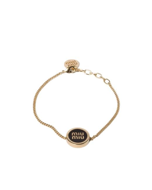 Miu Miu Metallic Enameled Metal Bracelet