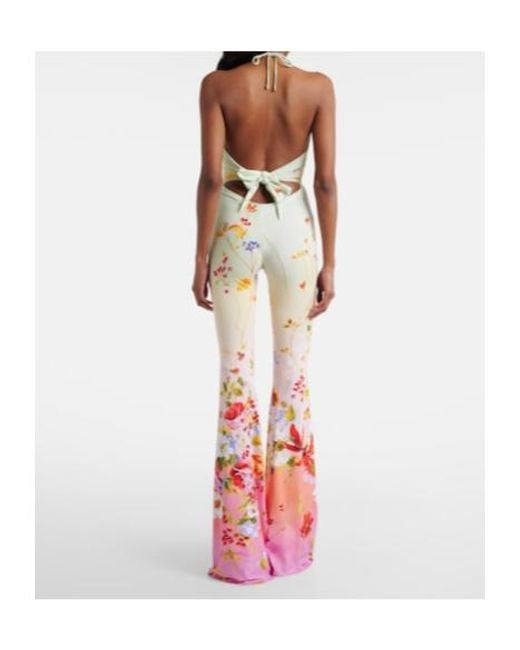 Roberto Cavalli White Floral Jumpsuit