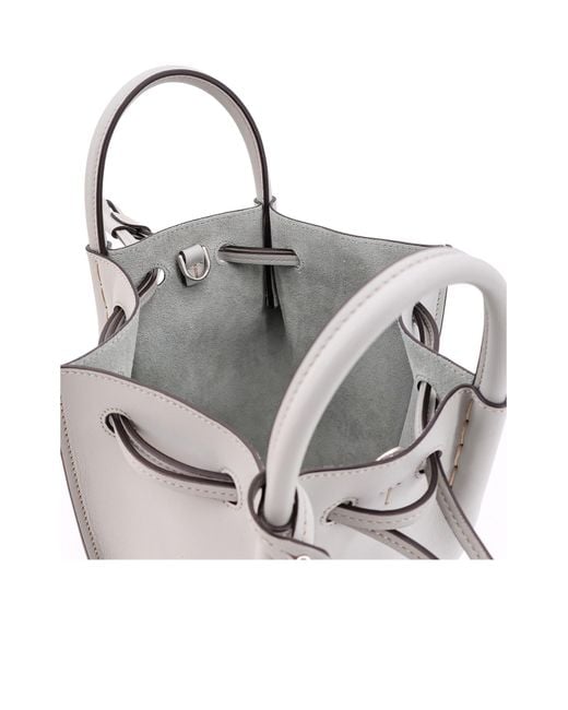 Tod's Gray Buz Drawstring Mini Bucket Bag