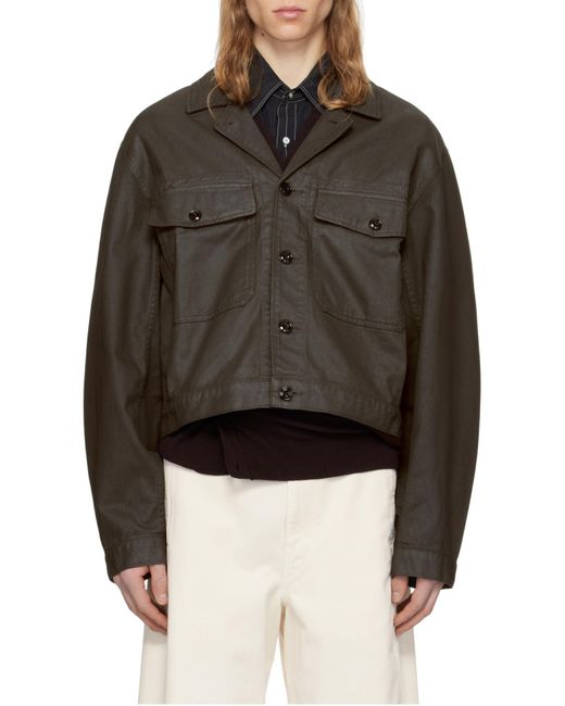 Lemaire Black Buttoned Trucker Jacket for men
