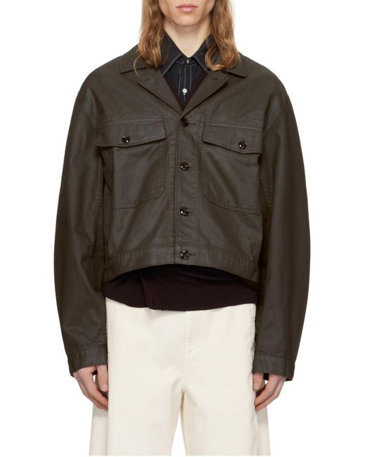 Lemaire Black Buttoned Trucker Jacket for men