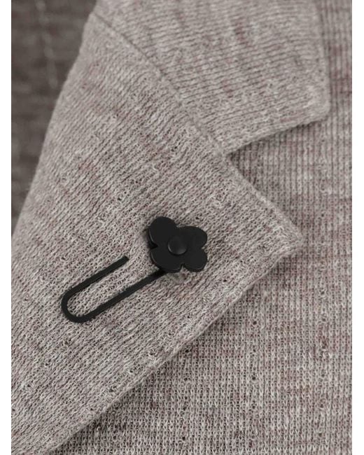 Lardini Gray Single Breasted Knit Jacket for men
