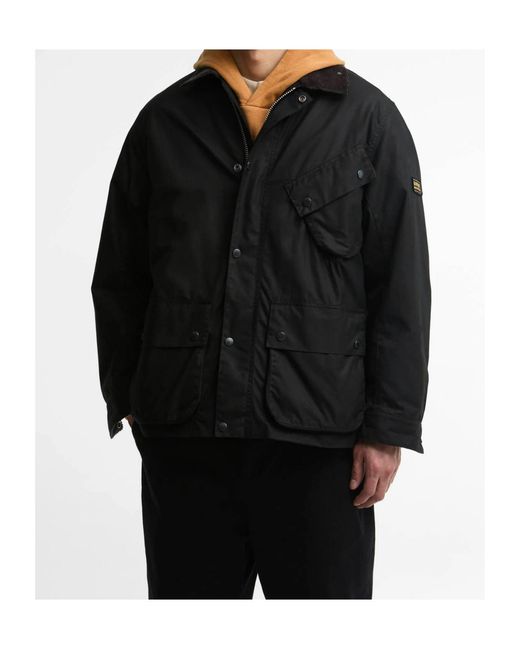 Barbour Black Brake Line Waxed Jacket for men