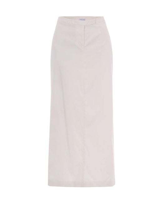Patrizia Pepe White Back-Slit Midi Skirt