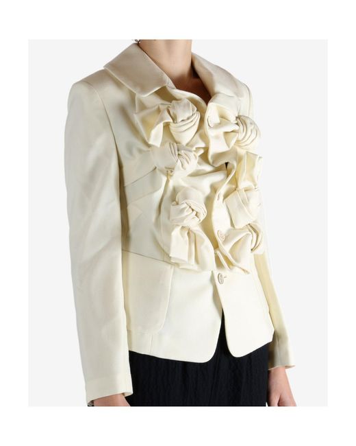 Comme des Garçons White Comme Des Garçons Comme Des Garçons Ruffled Detail Jacket