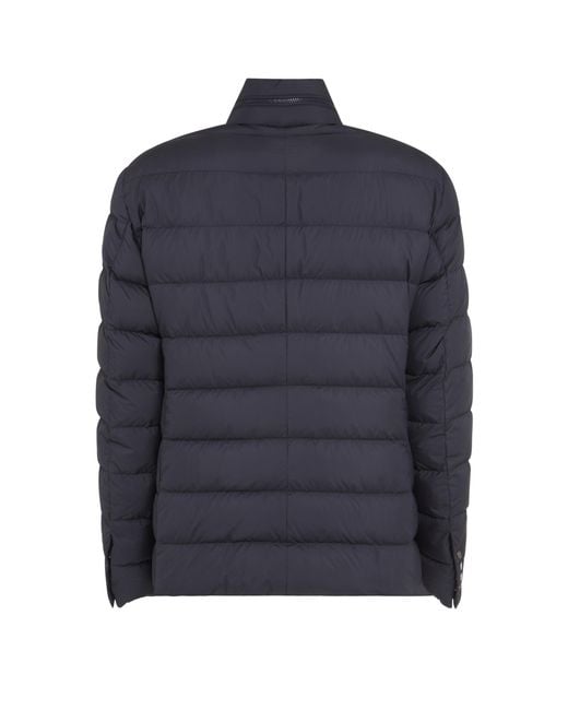 Moncler Blue Malinvern Button-Up Down Jacket for men