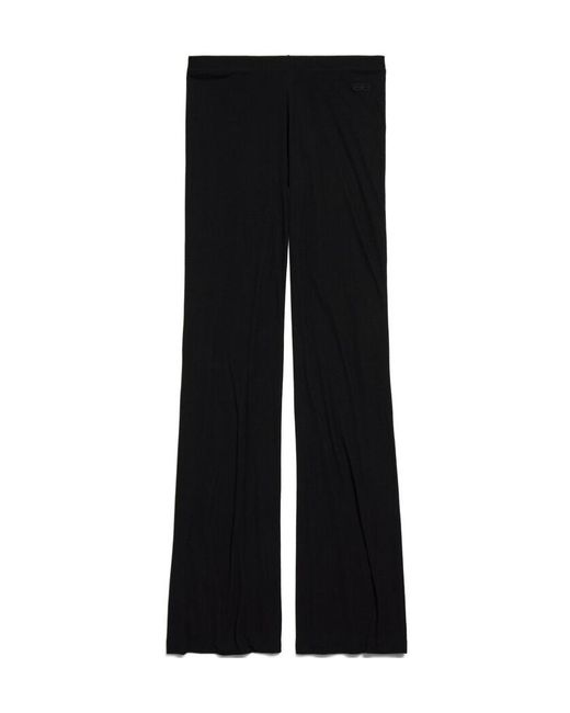 Balenciaga Black Bb Garderobe Artwork Embroidered Elastic Waist Pants