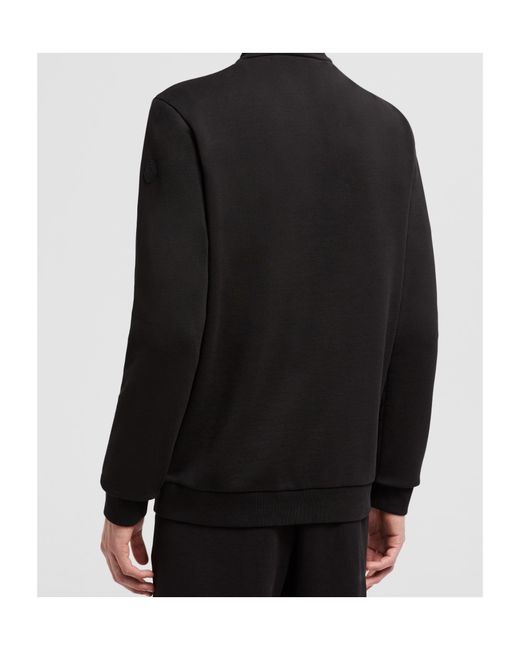 Moncler Black Embroidered Logo Sweatshirt for men