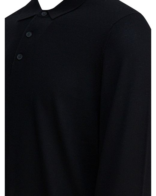 Vince Black Buttoned Polo Shirt for men
