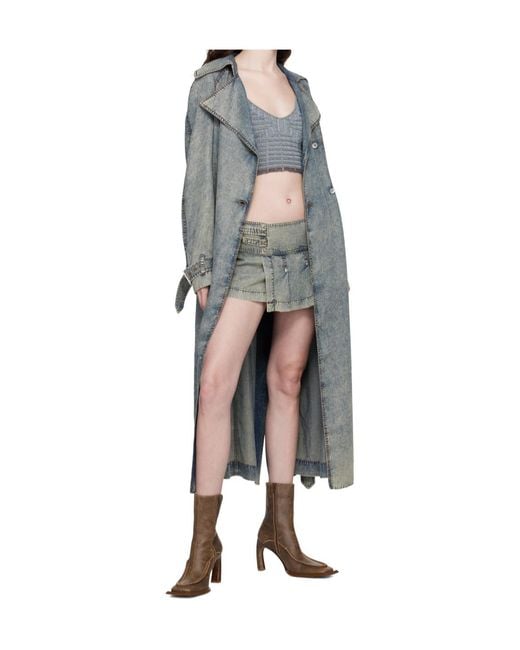 KNWLS Gray Pleated Mini Skirt