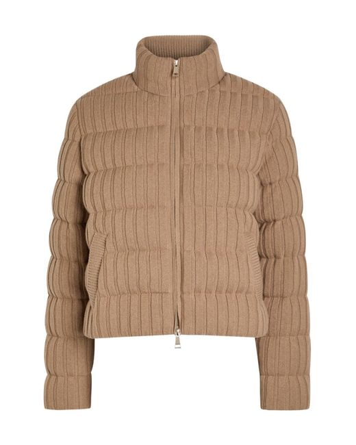 Moncler Brown Padded Wool And Cashmere-Blend Jacket