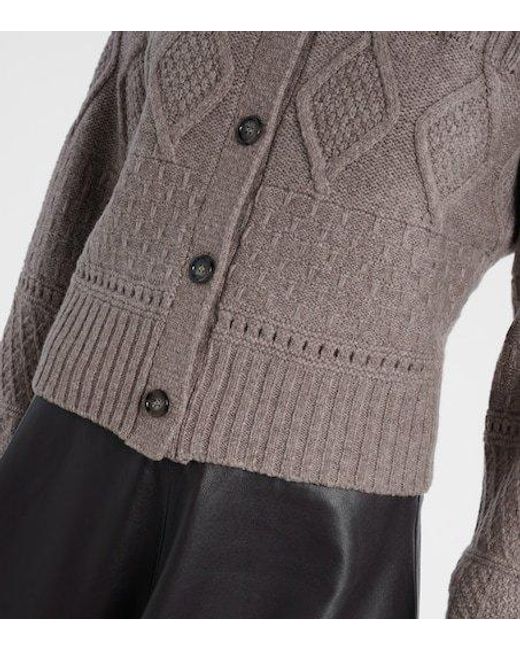 Altuzarra Brown Amory Cable-Knit Wool-Blend Cardigan