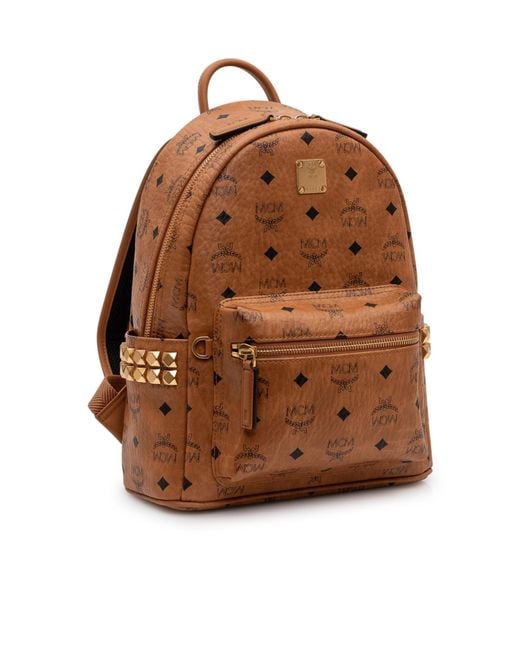MCM Brown Stark Studded Mini Backpack for men