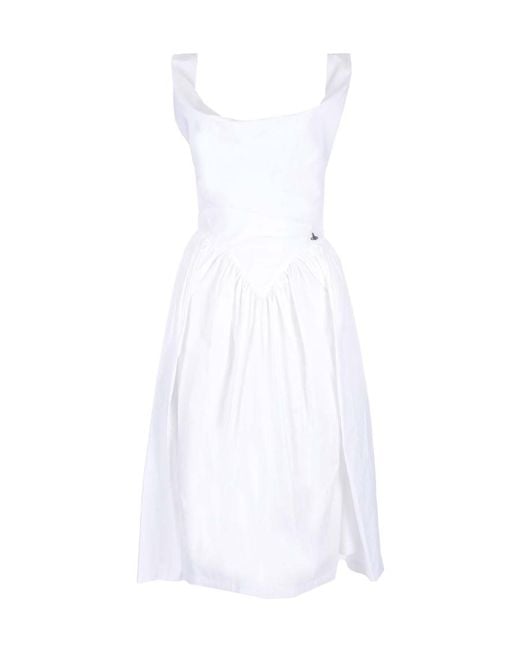 Vivienne Westwood White Sunday Draped Midi Dress