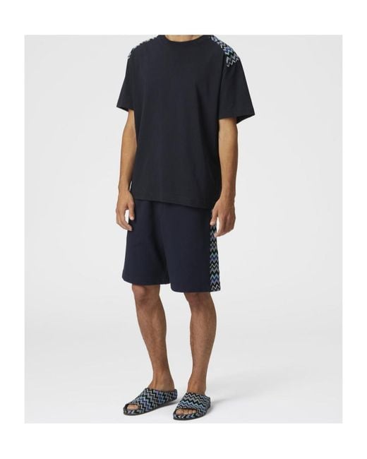Missoni Blue Zigzag-Pattern Shorts for men