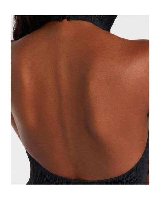 Magda Butrym Black Shirred Turtleneck Top