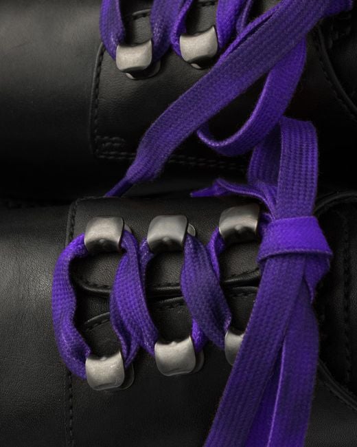 Prada Black Antiqued Leather Lace-Up Shoes