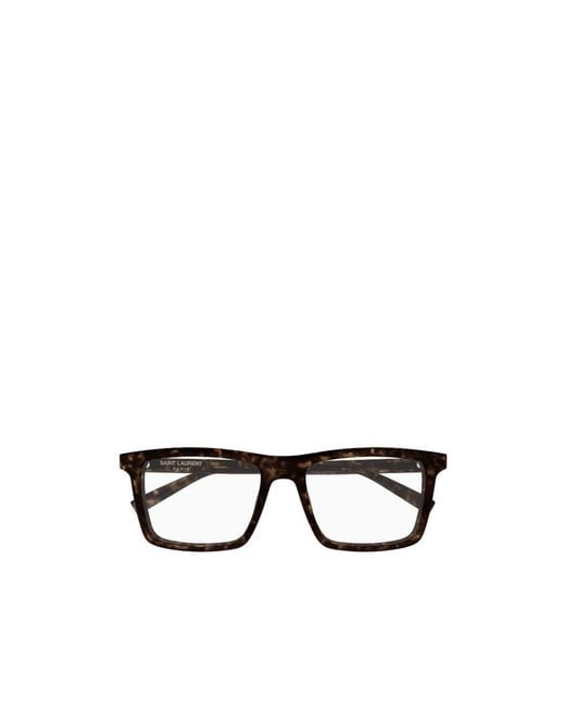 Saint Laurent White Eyewear Rectangle Frame Glasses for men