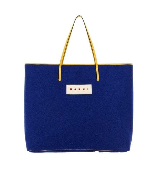 Marni Blue Medium Reversible Janus Tote Bag for men