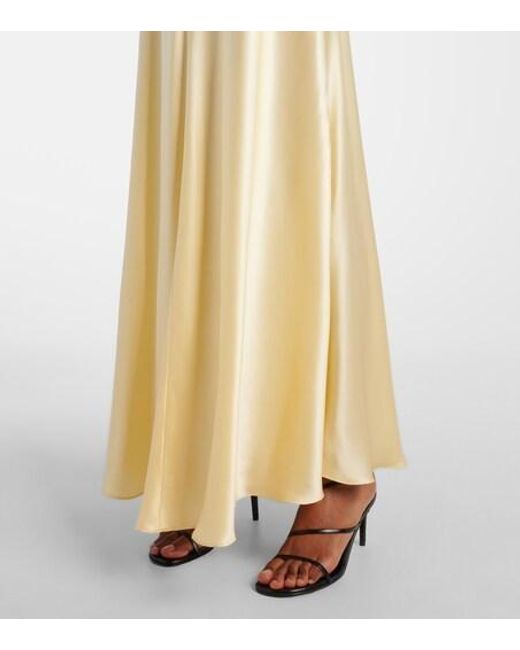 Rodarte Metallic Lace-Trimmed Silk Charmeuse Gown