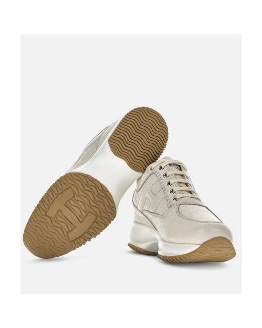 Hogan Natural Interactive Lace-Up Sneakers