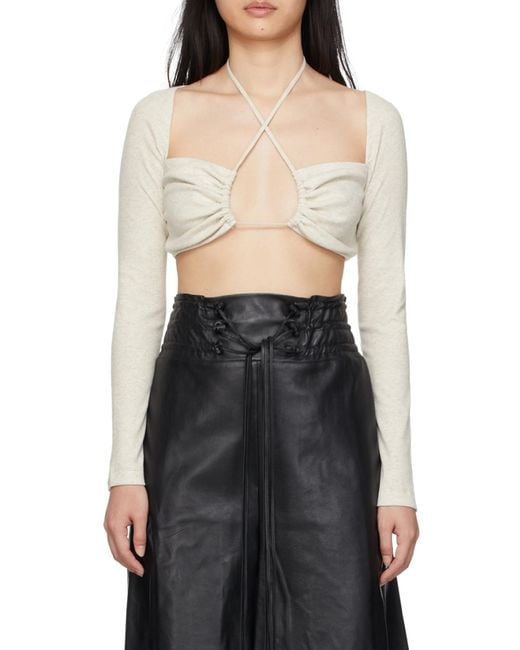 Rosetta Getty Black Halterneck Cropped Top