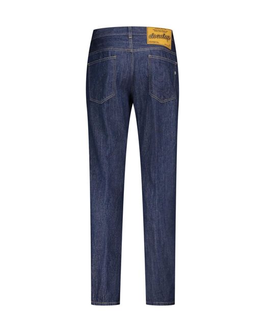 Dondup Blue Denim Trousers With Belt Loops for men