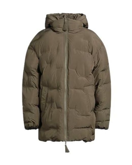 Ganni Green Hooded Down Jacket