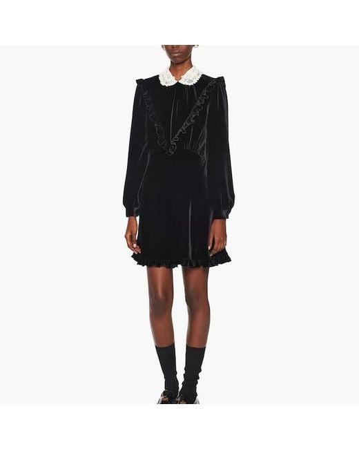 Miu Miu Velvet Minidress in Black | Lyst