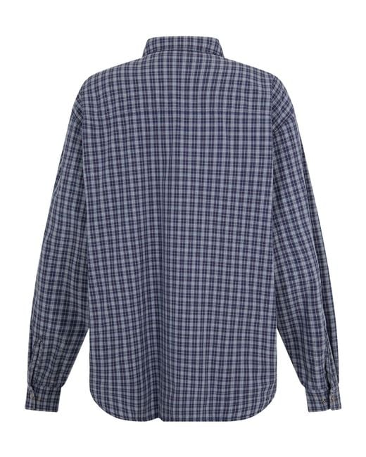 Maison Margiela Blue Mmm Check Rev Jkt for men