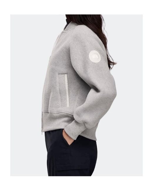 Canada Goose Gray Sierra Zip-Front Bomber Jacket