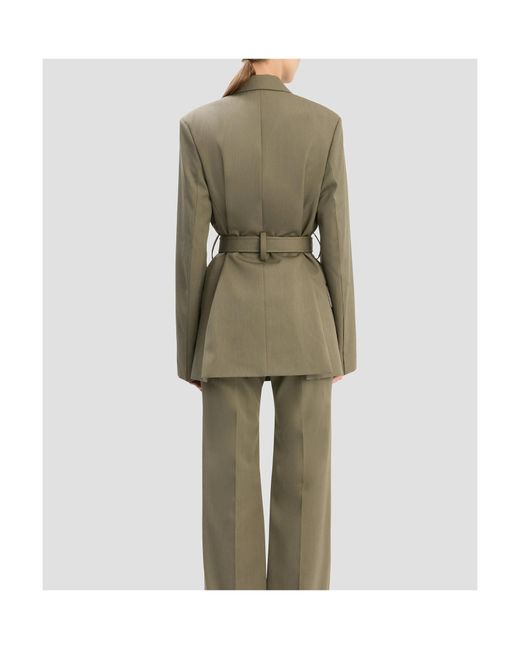 Victoria Beckham Green Belted Tailored Jacket