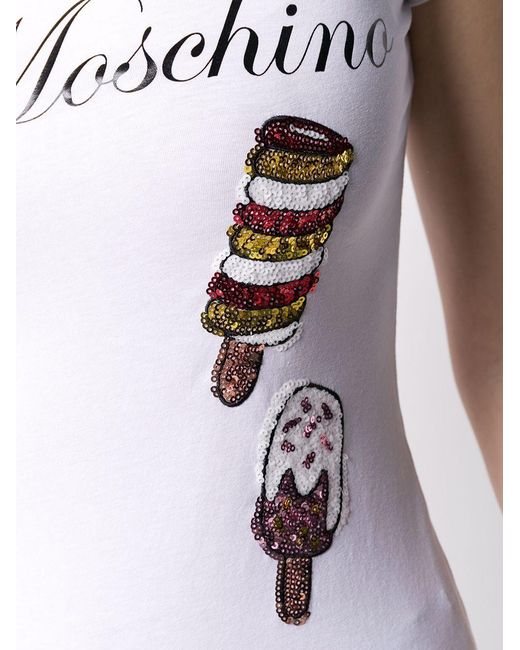 Moschino White Logo Detail T-Shirt