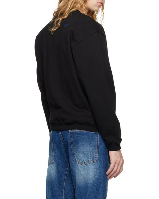 Adererror Black Logo Embroidered Crewneck Sweatshirt for men