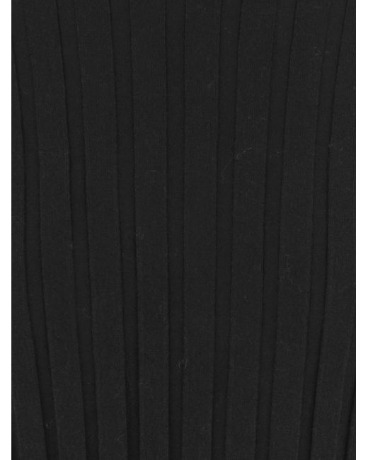 Allude Black Ribbed Turtleneck Knitted Sweater