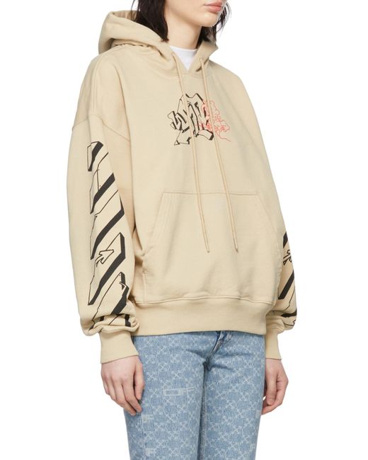 Off-White c/o Virgil Abloh Natural Arrows Logo Cotton Hoodie for men