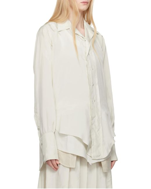 Maison Margiela White Buttoned Long-Sleeved Shirt