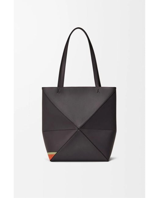 Loewe Black Futurist Cat Medium Puzzle Fold Tote Bag