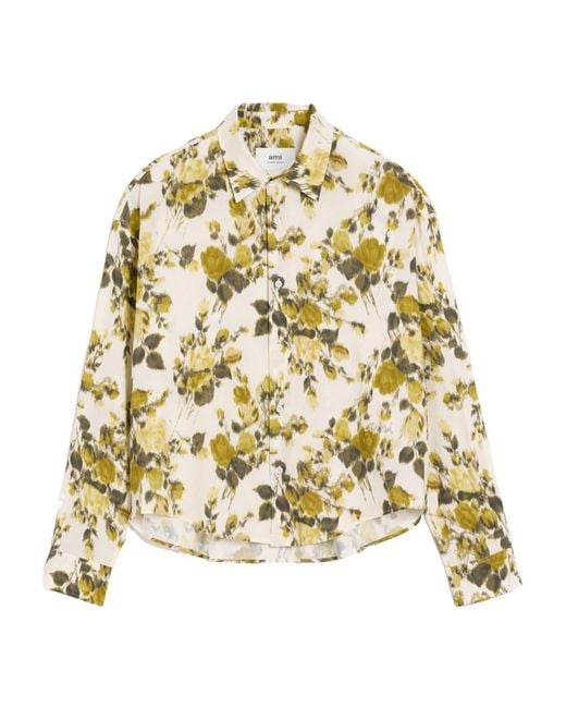 AMI Metallic Floral-Print Shirt for men