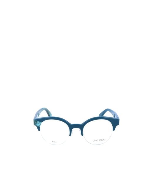 Jimmy Choo Blue Eyewear Round Frame Glasses
