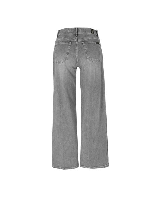 7 For All Mankind Gray Straight-Leg Jeans