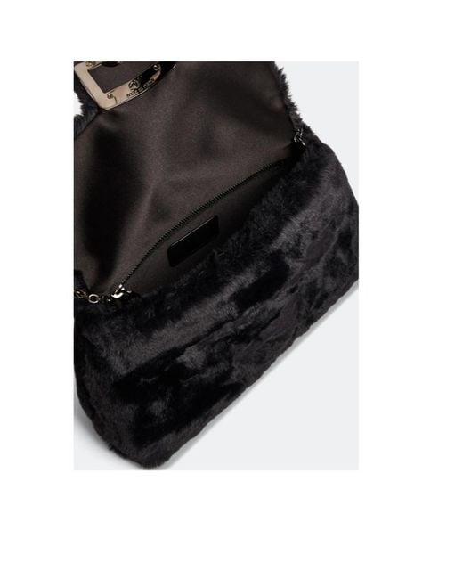 Roger Vivier Black Embellished Chain-Linked Shoulder Bags