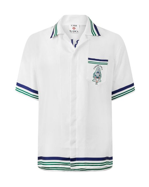 Casablanca White Button-Down Printed Shirt for men