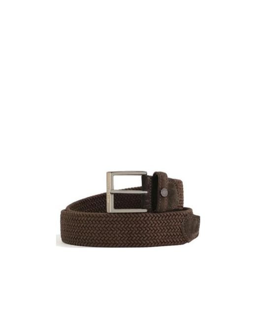Paul & Shark Brown Weaving Logo Belt