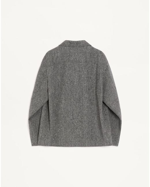 Valentino Gray Vgold Button-Up Shirt Jacket for men