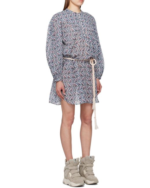 Isabel Marant Gray Isabel Marant Étoile Kildi Floral-Printed Belted Dress