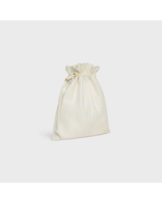 Céline White Small Crystal Pouch