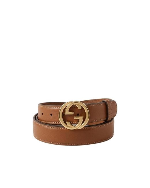 Gucci Brown Blondie Logo Plaque Belt