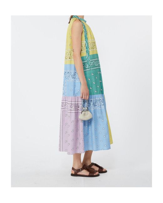 Weekend by Maxmara Blue Printed Cotton Poplin Dress