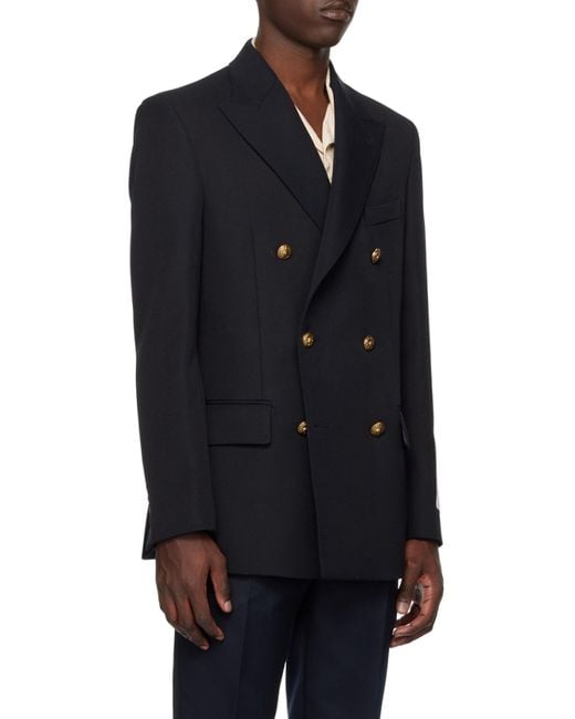 Golden Goose Deluxe Brand Blue Double-Breasted Dave Blazer for men